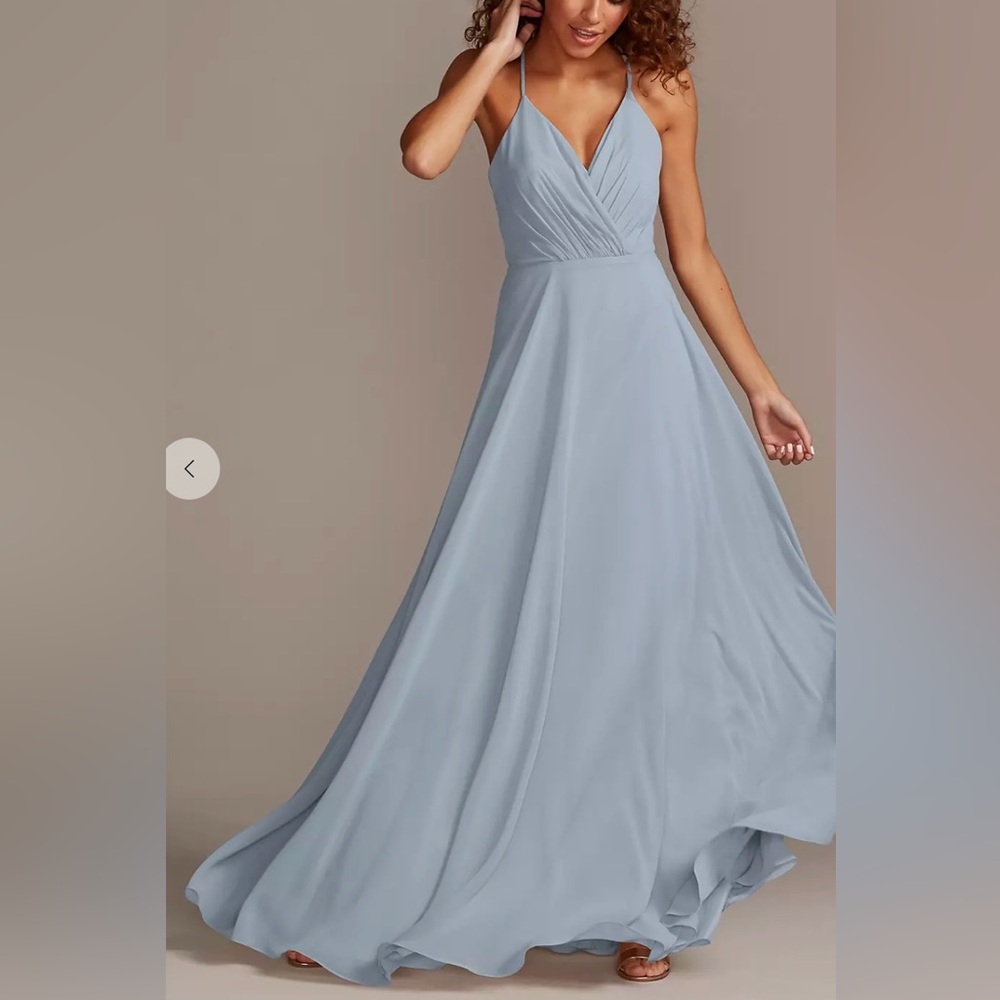 NEVER WORN- David's Bridal Dusty Blue Prom or Bridesmaid Dress